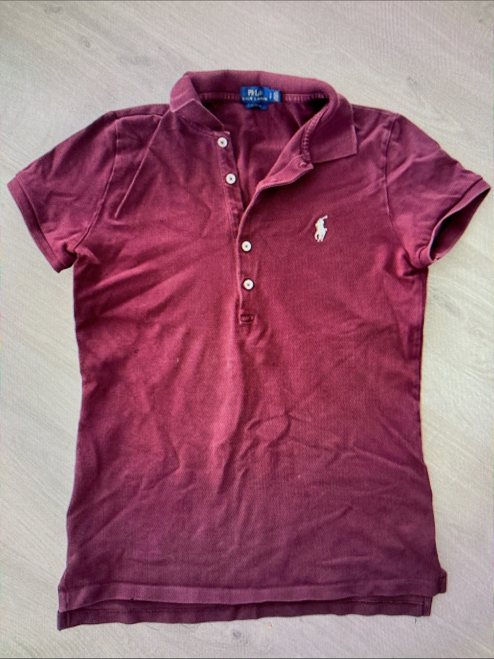Polo by Ralph Lauren Girls' Maroon Short Sleeve Polo Shirt